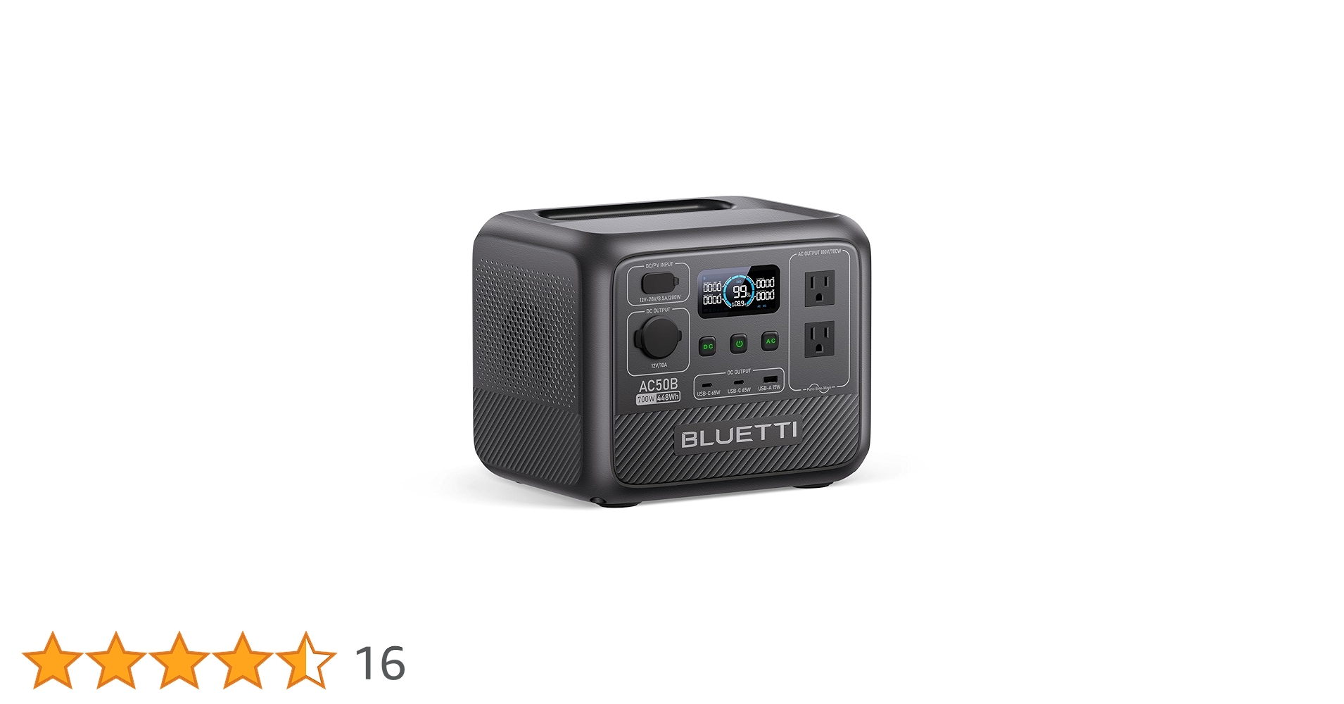 BLUETTI ポータブル電源 AC50B 448Wh/700W Amazon.com: BLUETTI AC50B Portable Power Station, 448Wh